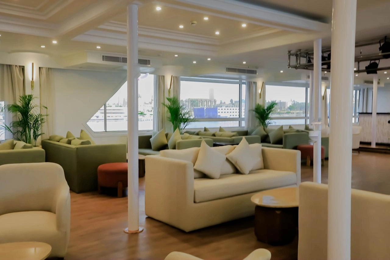 Lounge aboard the MS Nile Palace Cruise Nile cruise